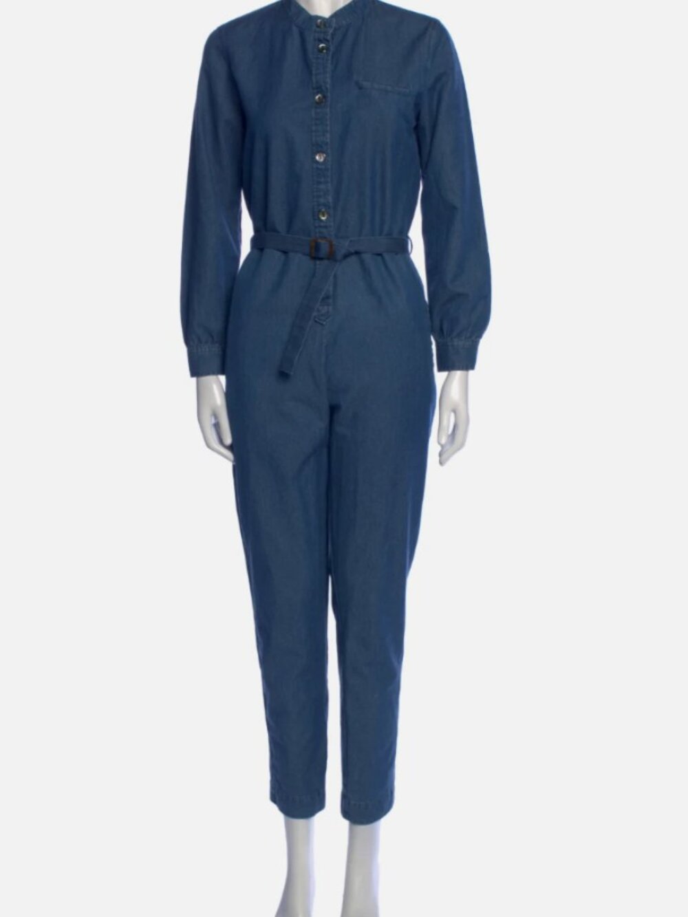 A.P.C. Denim Jumpsuit XS Blue Utility Boilersuit Belted
